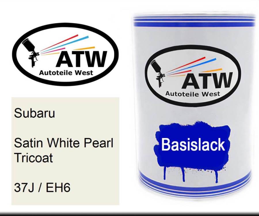 Subaru, Satin White Pearl Tricoat, 37J / EH6: 500ml Lackdose, von ATW Autoteile West.